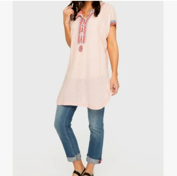 Johnny Was Tops - Johnny Was For Jackets And Tops Embroidered Oversized Tunic Small